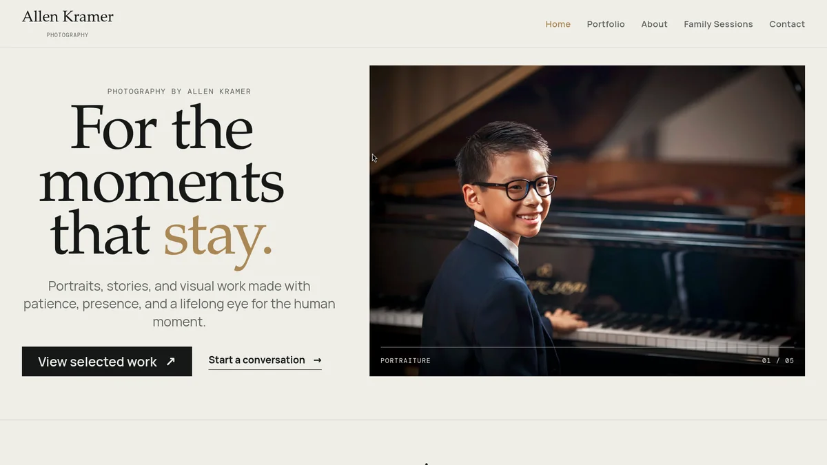 Allen Kramer Photography website