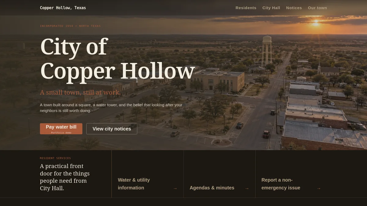 Copper Hollow website