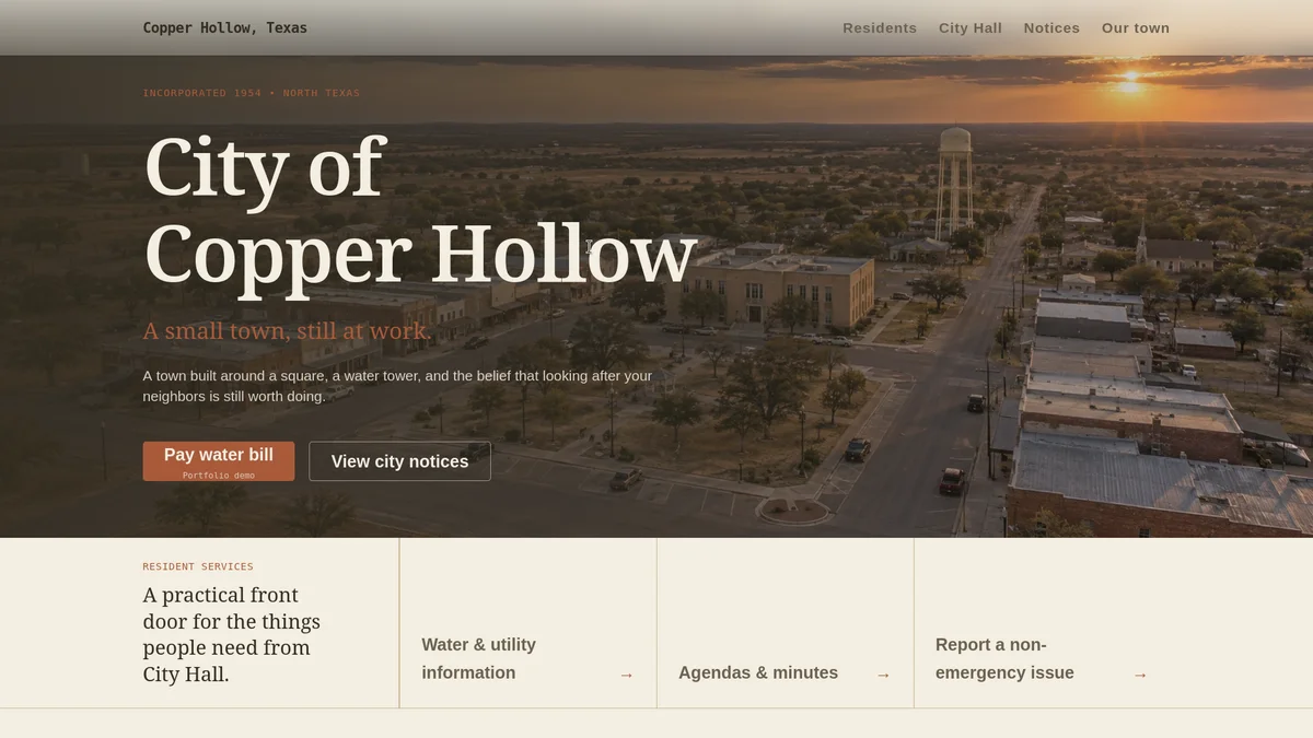Copper Hollow website