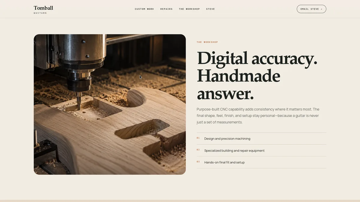 Tomball Guitars website